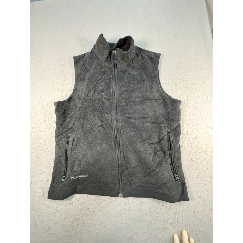 Columbia Sportswear Vest Womens XL Charcoal Gray Fleece Full Zip Outdoor Hunting